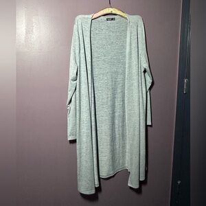 Shein Curve Soft Gray Open Cardigan